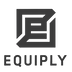 Black logo with 'EQUIPLY' text on a white background
